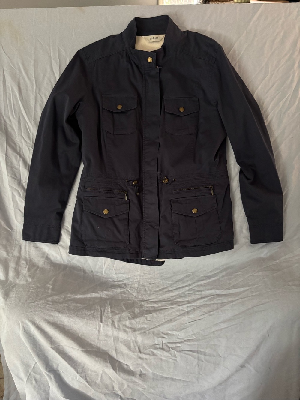 L.L. Bean Dark Navy Utility Jacket with Front Flap Pockets